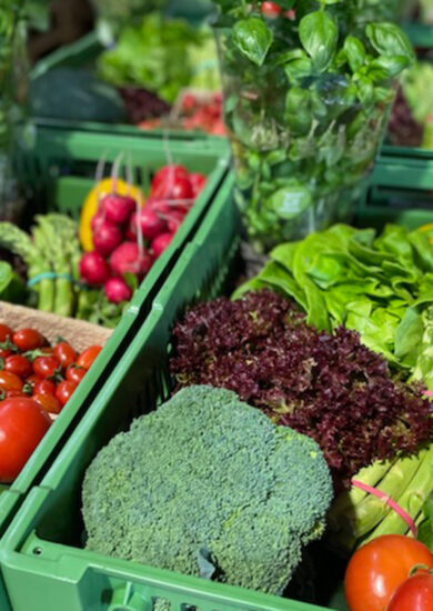 Frisches Gemüse am Marktstand